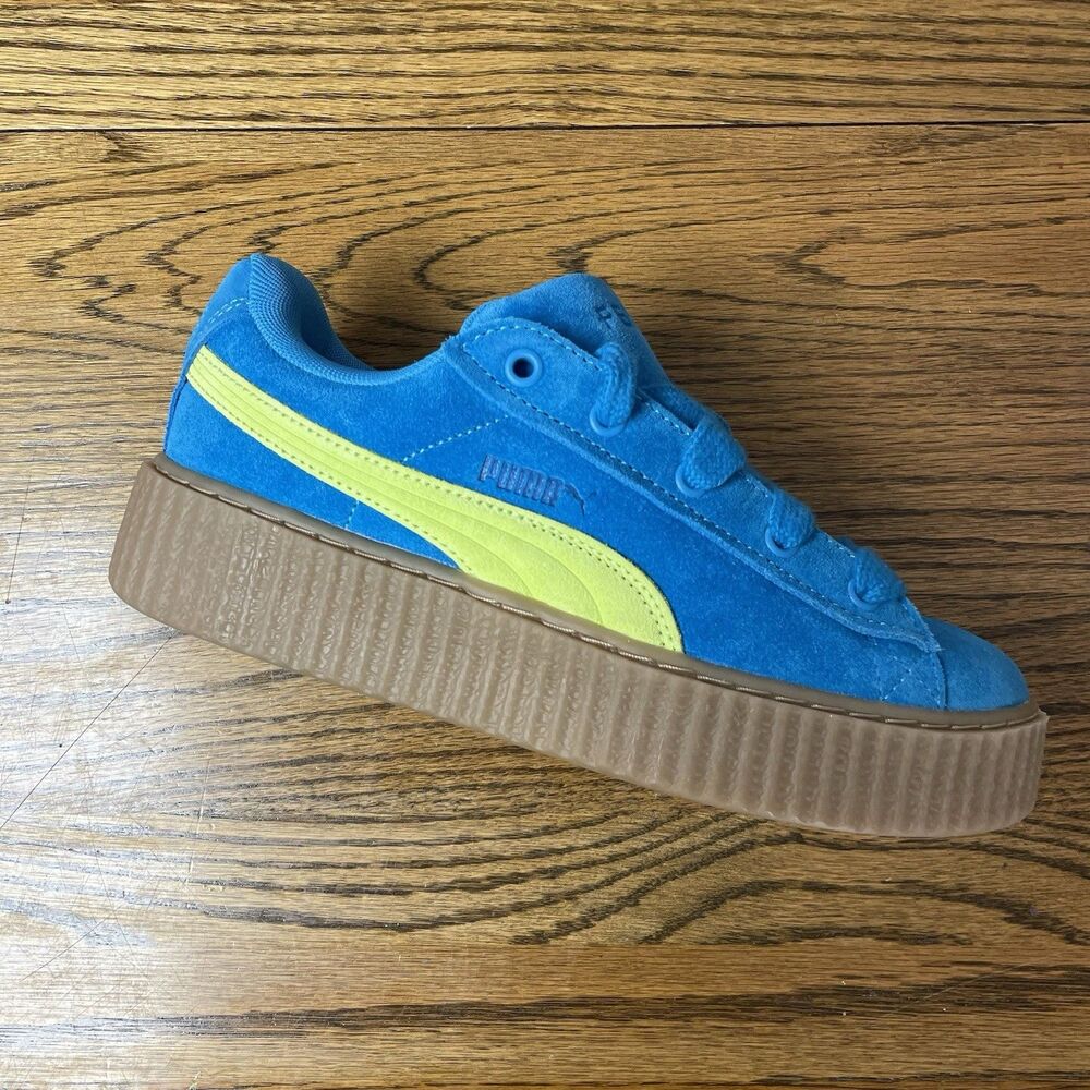 PUMA Rihanna Fenty x Creeper Phatty Speed Blue Lime Suede Women's Sneakers Sizes